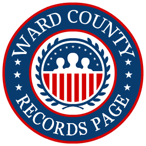 A round red, white, and blue logo with the words Ward County Records Page for the state of Texas.